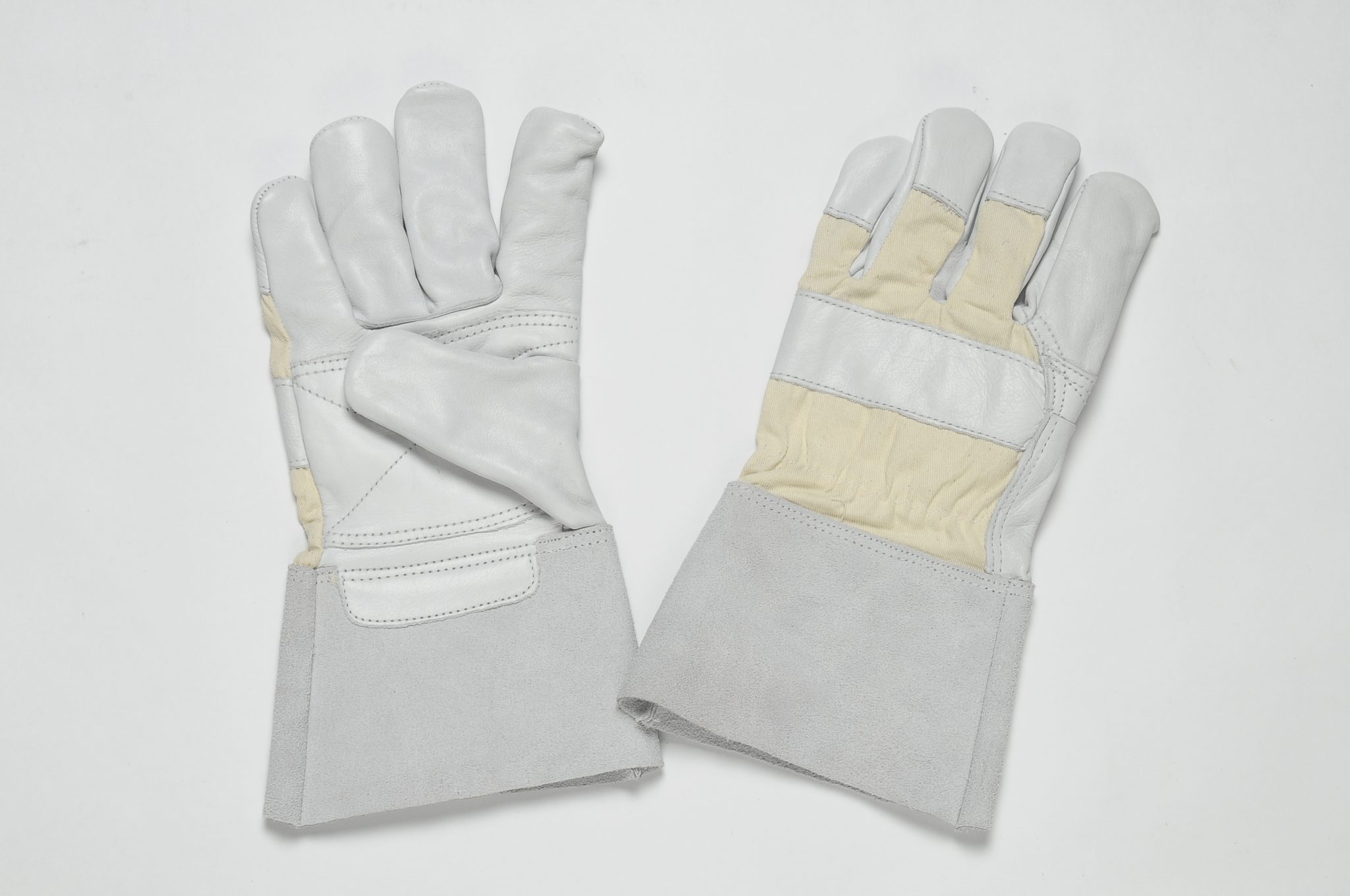 NATURAL GRAIN GLOVES, FLANNEL LINER IN PALM, CUFF OF THE SPLIT, REINFORCEMENT IN THE PALM AND FOREFINGER